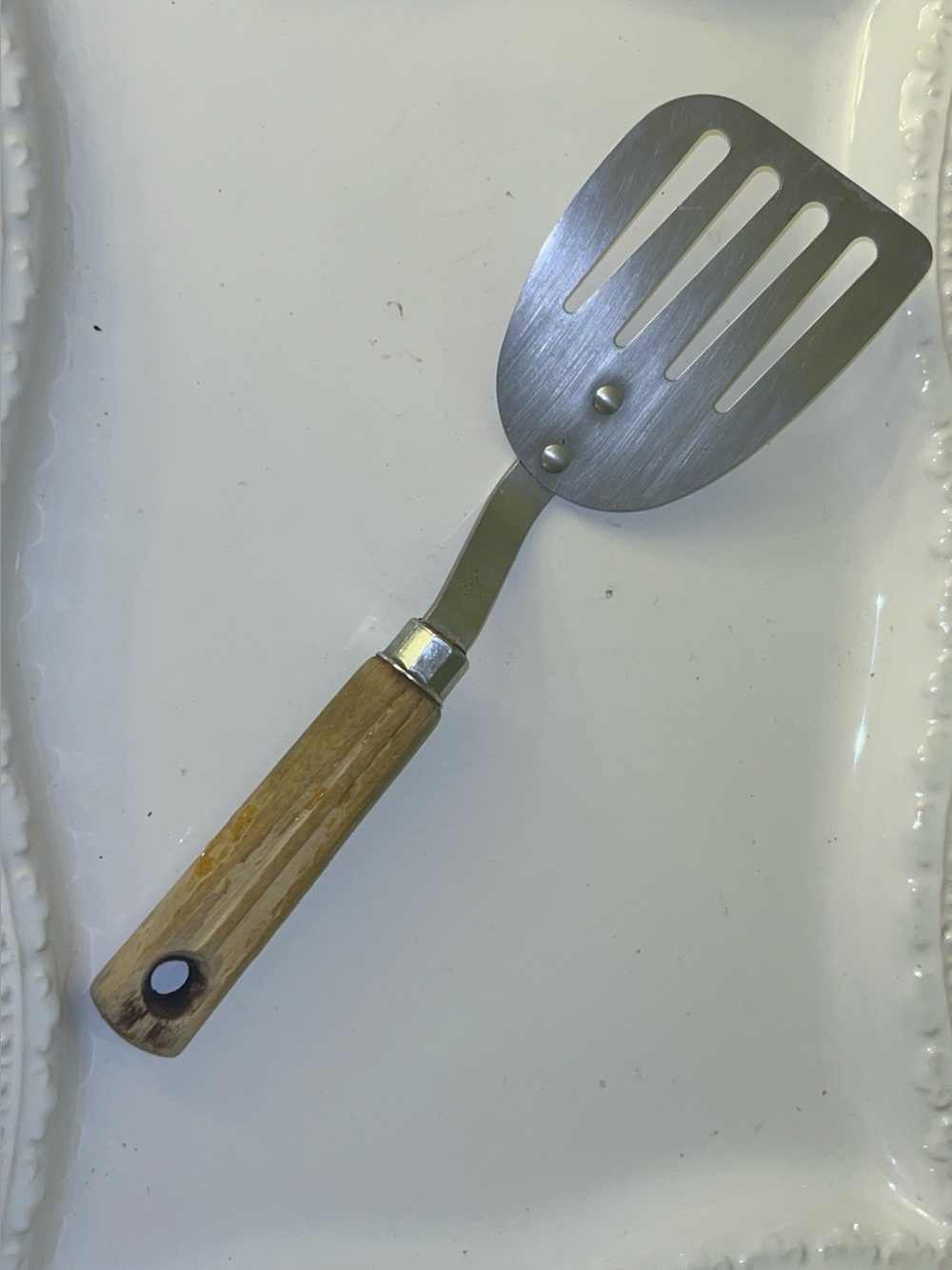 EKCO Forge Stainless Steel short-handled angled spatula Slotted Turner Spatula